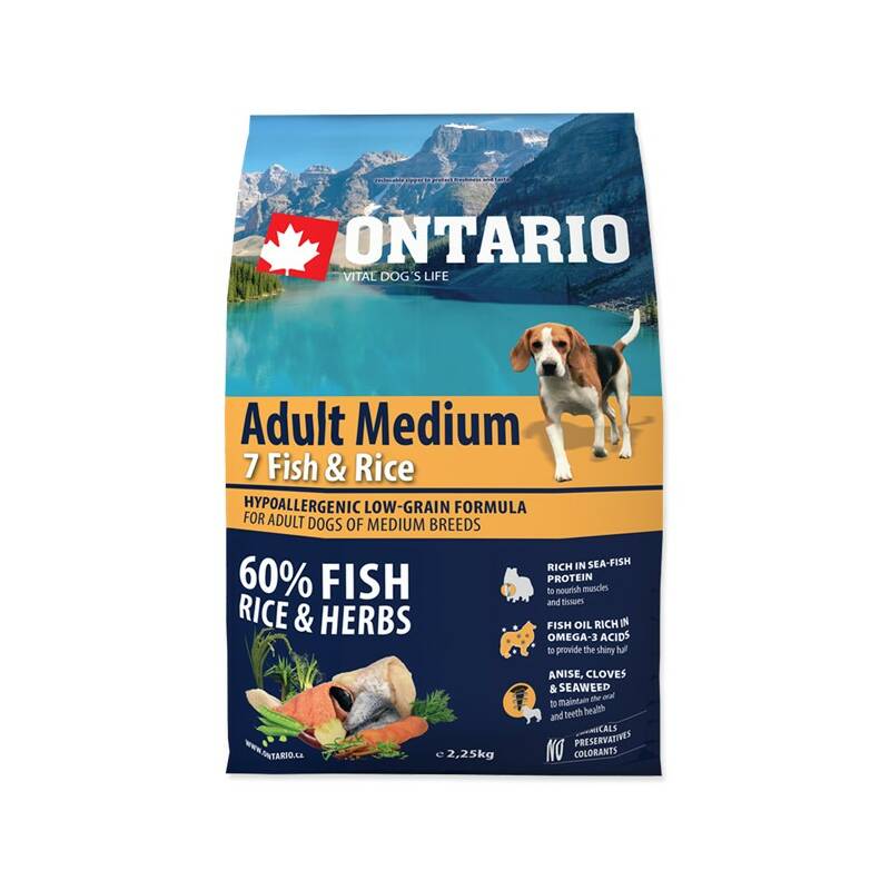 Obrázok ONTARIO Adult Medium 7 Fish & Rice 2,25 kg