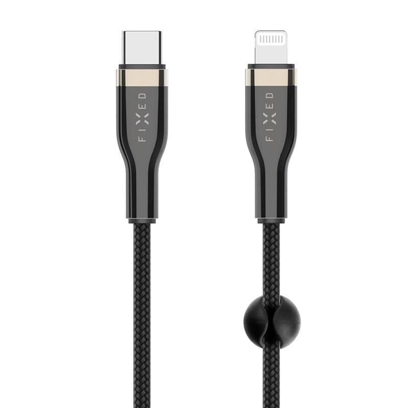 Obrázok FIXED USB-C/Lightning s podporou PD, MFI, 0,5m (FIXDB-CL05-BK) čierny