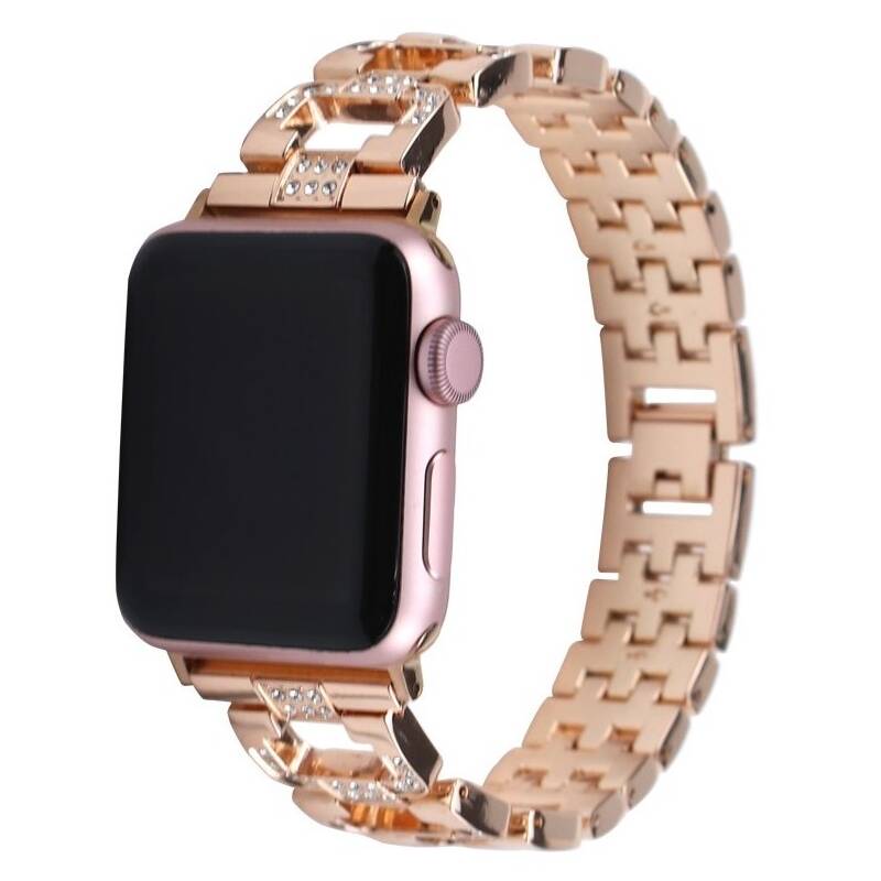 Obrázok WG chain, kovový, na Apple Watch 42/44/45 mm + adapter - rose gold (10656)