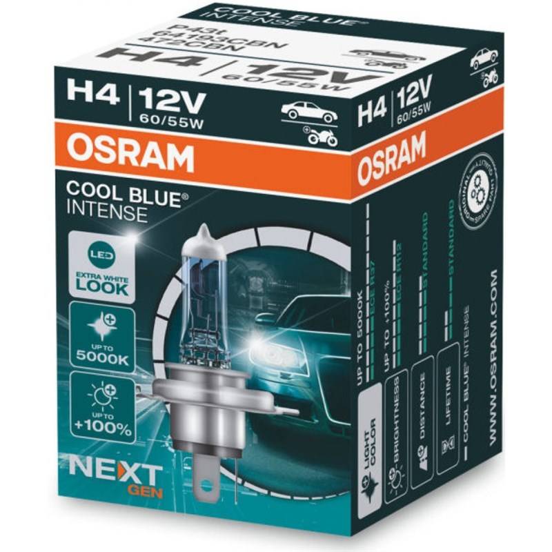 Obrázok OSRAM H4 Cool Blue Intense Next Generation, 12V, 60/55W, P43t, krabička (64193CBN)