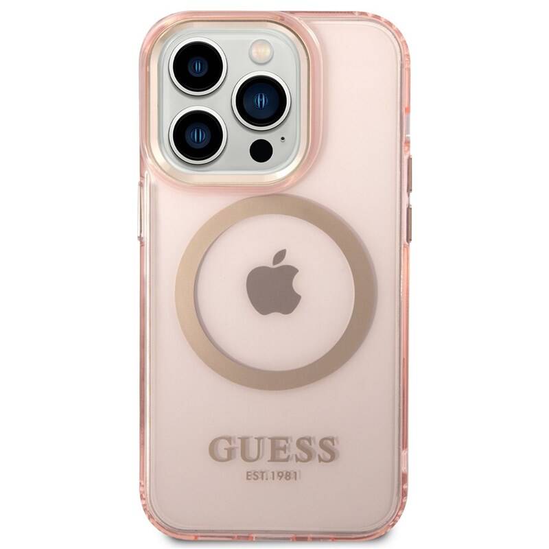 Obrázok Guess Translucent MagSafe Kompatibilní Zadní Kryt pro iPhone 14 Pro Pink