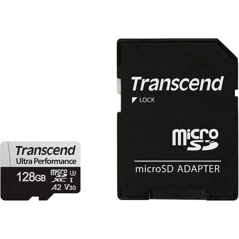 Pamäťová karta Transcend 340S microSDXC 128GB UHS-I U3 V30 A2 (160R/125W) + adapter (TS128GUSD340S)