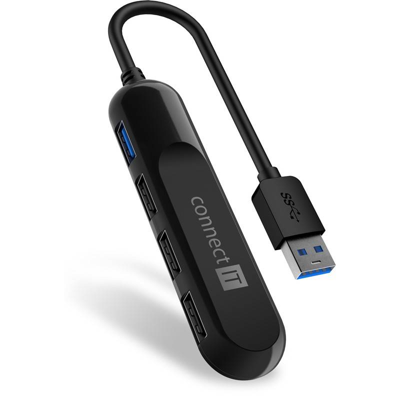 USB Hub Connect IT USB 3.0/USB 3.2, 3x USB 2.0 (CHU-4000-BK) čierny
