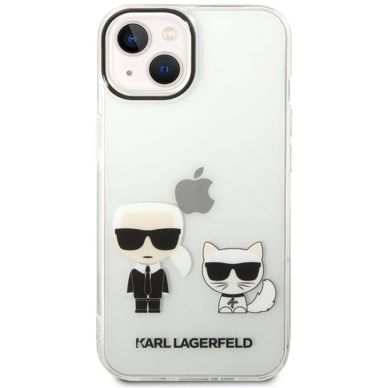 Obrázok Karl Lagerfeld PC/TPU Ikonik Karl and Choupette Zadní Kryt pro iPhone 14 Transparent