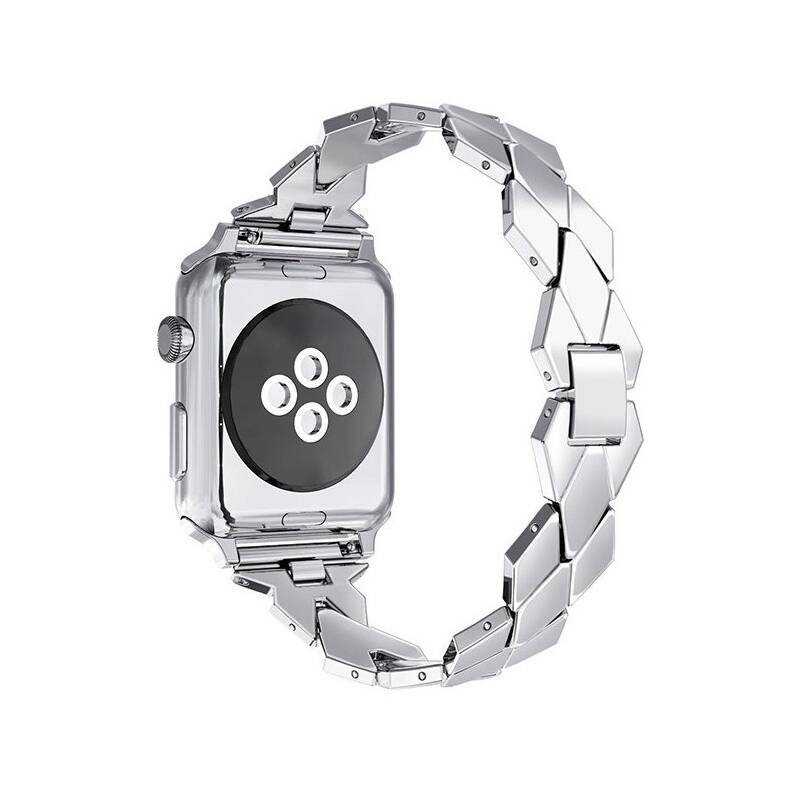 Obrázok WG spade, kovový, na Apple Watch 42/44/45 mm + adapter (10645) strieborný