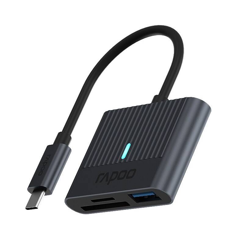 Redukcia Rapoo USB-C/USB-A, SD, Micro SD (UCR-3001) čierna