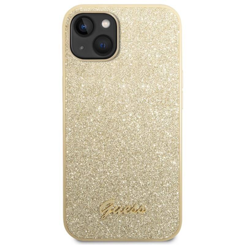 Obrázok Guess PC/TPU Glitter Flakes Metal Logo Zadní Kryt pro iPhone 14 Gold