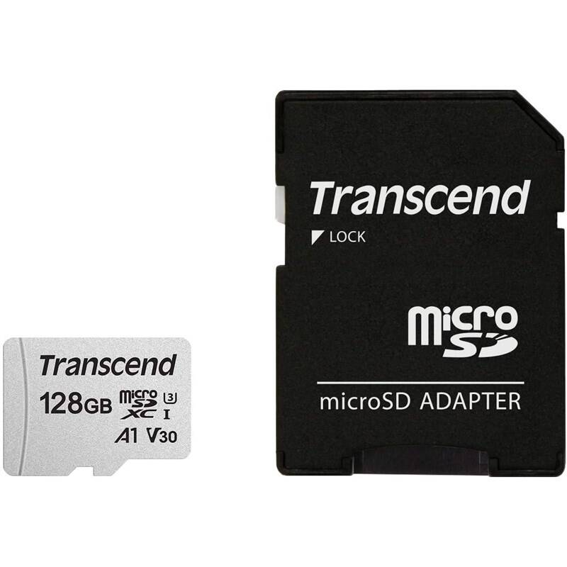 Pamäťová karta Transcend 300S microSDXC 128GB UHS-I U3 V30 A1 (100R/45W) + adapter (TS128GUSD300S-A)