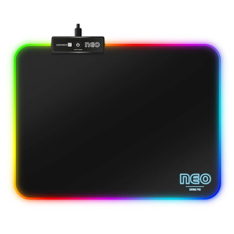 Podložka pod myš Connect IT NEO RGB, vel. S 32 x 24,5 cm (CMP-3100-SM) čierna