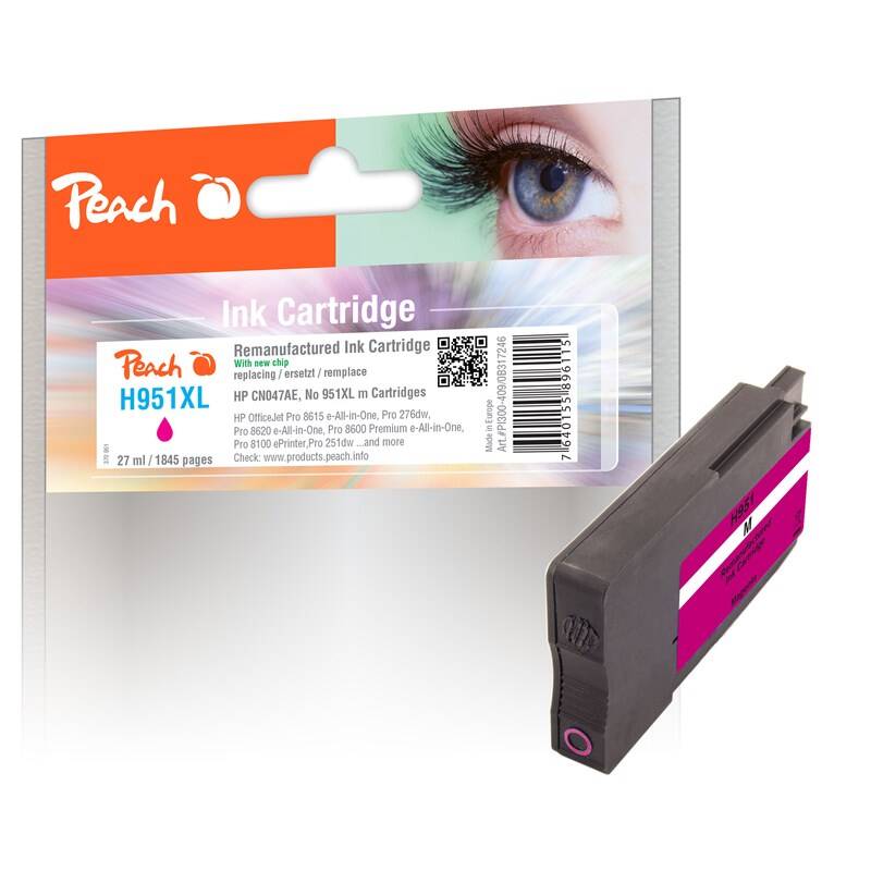 Obrázok Peach | Cartridge Peach kom. HP CN047AE 27ml Magenta PI300-409 kompatibilná