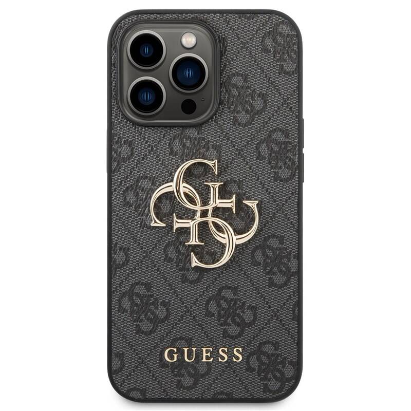 Obrázok Guess PU 4G Metal Logo Zadní Kryt pro iPhone 14 Pro Grey