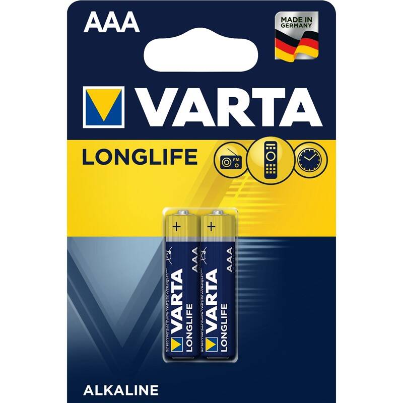 Batéria alkalická Varta Longlife AAA, LR03, blister 2ks (4103101412)