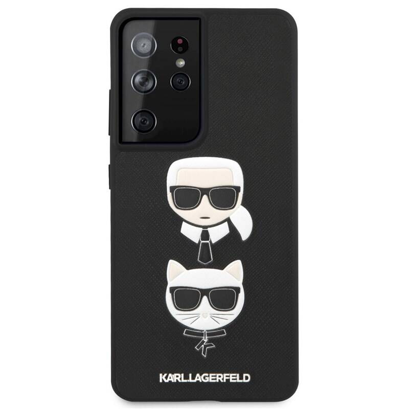 Obrázok KLHCS21LSAKICKCBK Karl Lagerfeld Saffiano K&C Heads Kryt pro Samsung Galaxy S21 Ultra Black