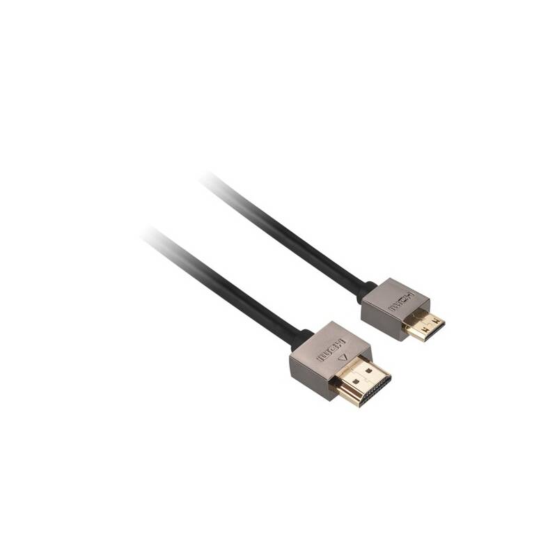 Kábel GoGEN HDMI / HDMI mini, 1,5m, v1.4, pozlacený, High speed, s ethernetem (GOGMINHDMI150MM01) čierny