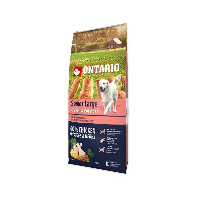 Obrázok ONTARIO Senior Large Chicken & Potatoes & Herbs 12 kg