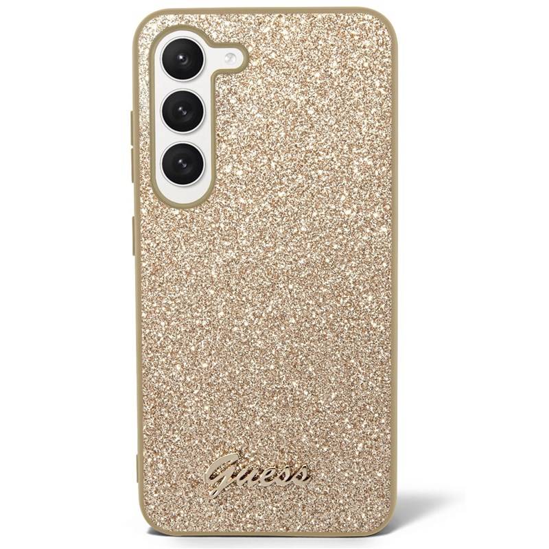 Obrázok Guess PC/TPU Glitter Flakes Metal Logo Zadní Kryt pro Samsung Galaxy S23 Gold