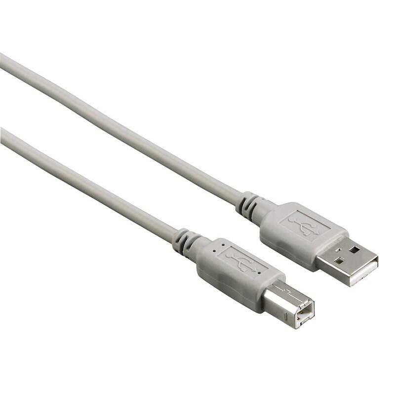 Kábel Hama USB 2.0 typ A-B, 3 m (200901) sivý