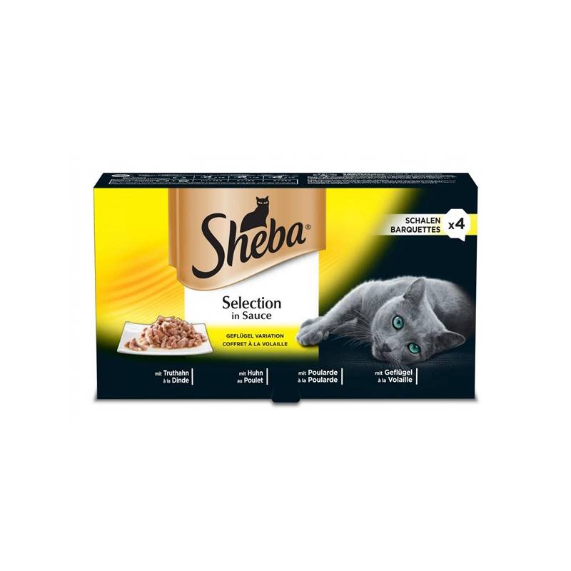 Obrázok Sheba Drůběží kousky 4pack 340g