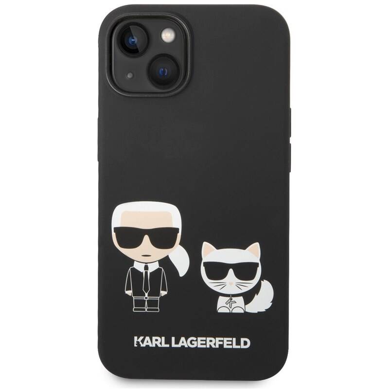 Obrázok Karl Lagerfeld and Choupette Liquid Silicone Zadní Kryt pro iPhone 14 Black