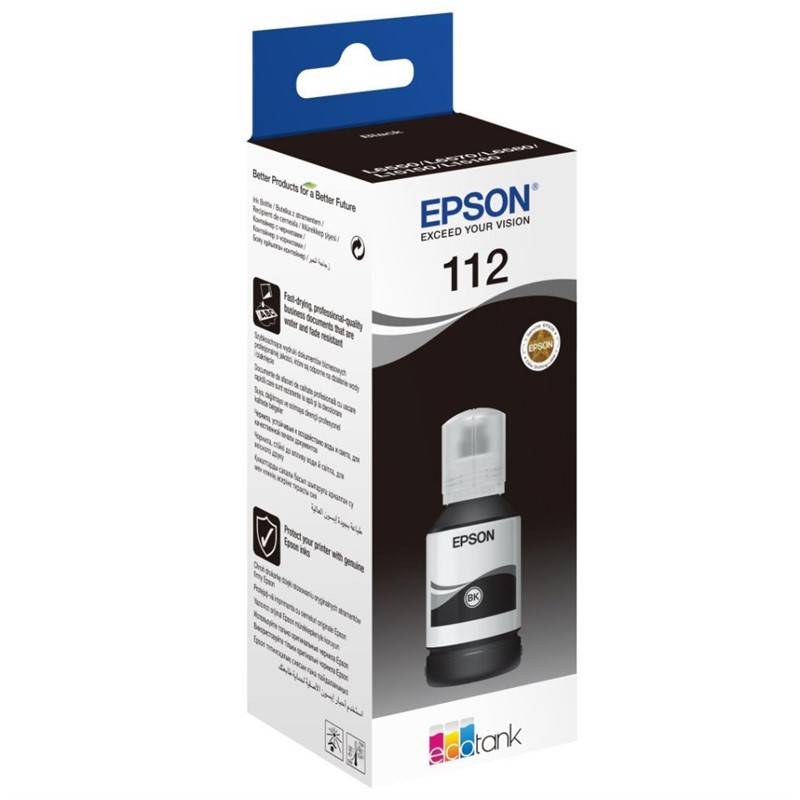 Obrázok Epson 112 EcoTank Pigment Black ink bottle černá (C13T06C14A)