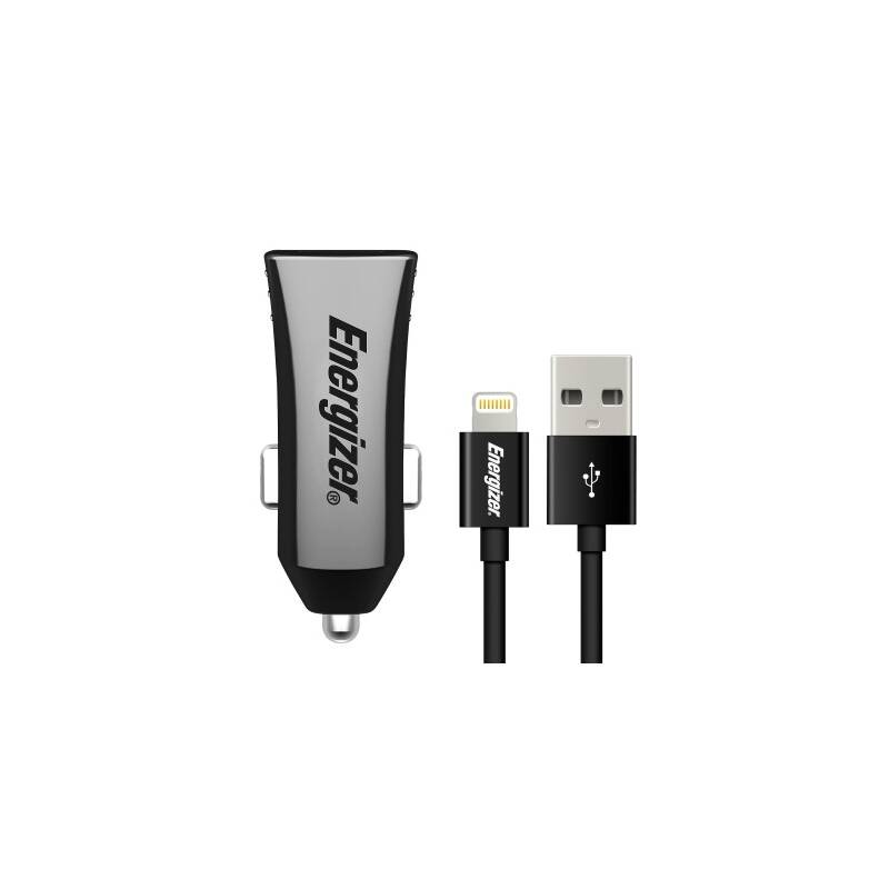 Obrázok Energizer 2x USB 3,4A s Ligthning kabelem 1m, MFI (DCK2CULI3) čierny