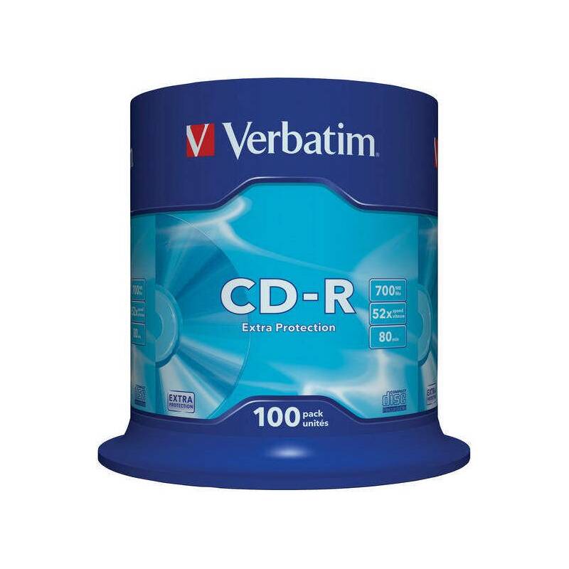 Disk Verbatim Extra Protection CD-R DL 700MB/80min, 52x, 100-cake (43411)