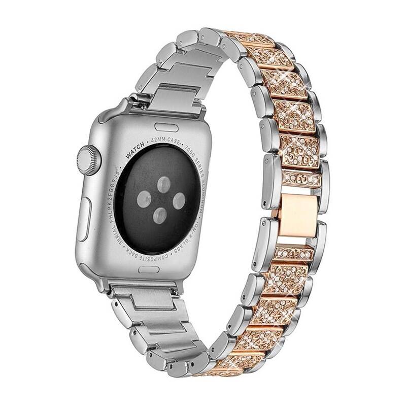 Obrázok WG extra, kovový, na Apple Watch 38/40/41 mm + adapter - silver/rose gold (10665)