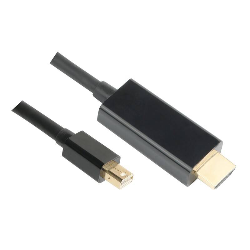 Kábel GoGEN HDMI / mini DisplayPort, 2m, pozlacený (MDPHDMI200MM01) čierny