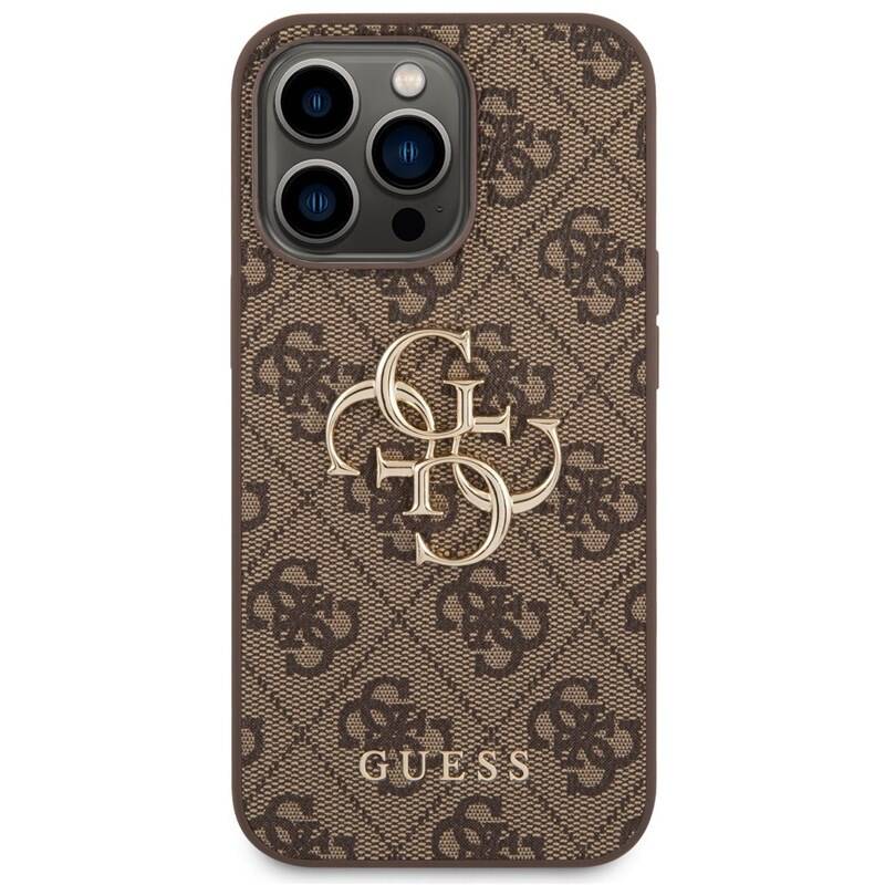 Obrázok Guess PU 4G Metal Logo Zadní Kryt pro iPhone 14 Pro Brown