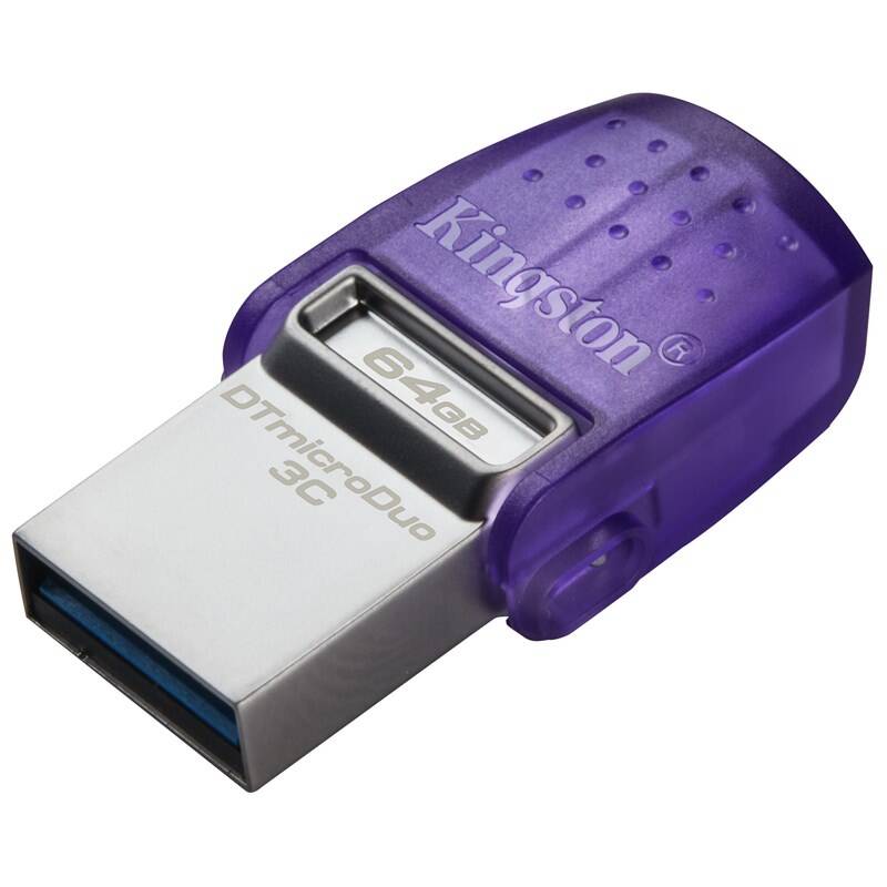 USB flashdisk Kingston DataTraveler microDuo 3C 64GB (DTDUO3CG3/64GB) fialový