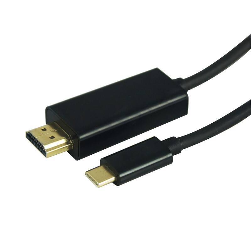 Kábel GoGEN HDMI 1,4 / USB typ C 3.1, 1,5m, pozlacený (USBCHDMI150MM01) čierny