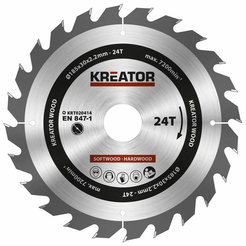 Obrázok Pílový kotúč Kreator KRT020414 na drevo 185mm, 24T KRT020414