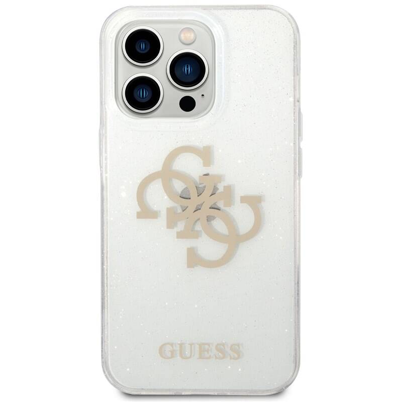 Obrázok Guess TPU Big 4G Full Glitter Zadní Kryt pro iPhone 14 Pro Transparent