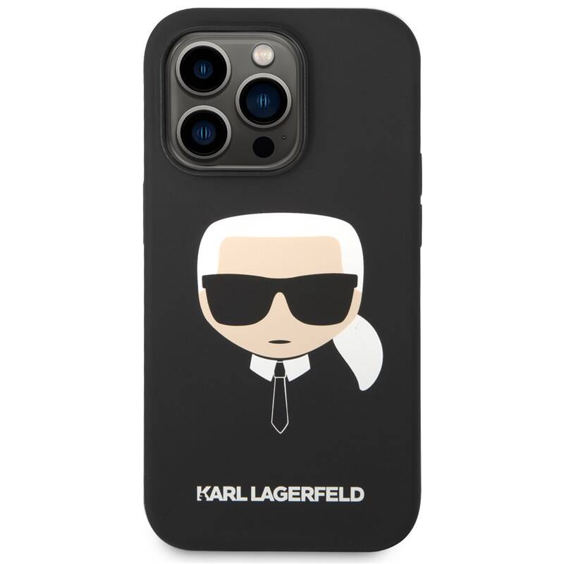 Obrázok Karl Lagerfeld Liquid Silicone Karl Head Zadní Kryt pro iPhone 14 Pro Max Black