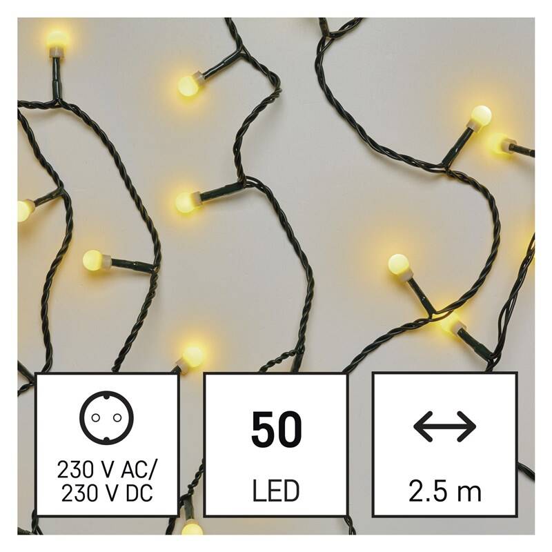 Obrázok LED vianočná cherry reťaz – guličky, 2,5 m, vnútorná, teplá biela , EM_1550050005