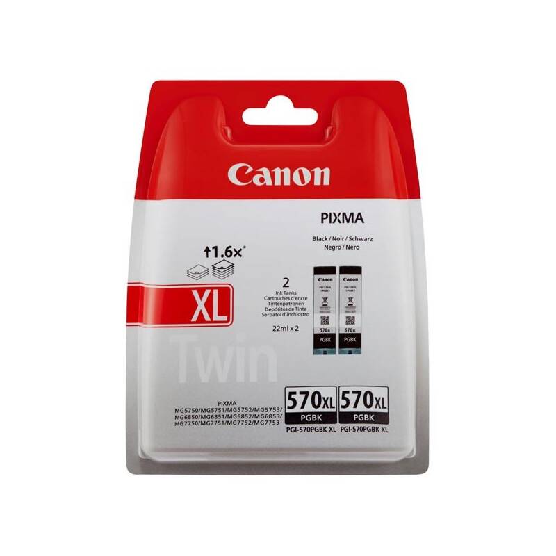 Cartridge Canon PGI-570XL PGBK, 500 stran, 2-pack (0318C007) čierna