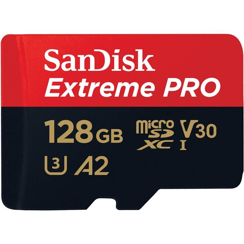 Pamäťová karta SanDisk Micro SDXC Extreme Pro 128GB UHS-I U3 (200R/90W) + adapter (SDSQXCD-128G-GN6MA)