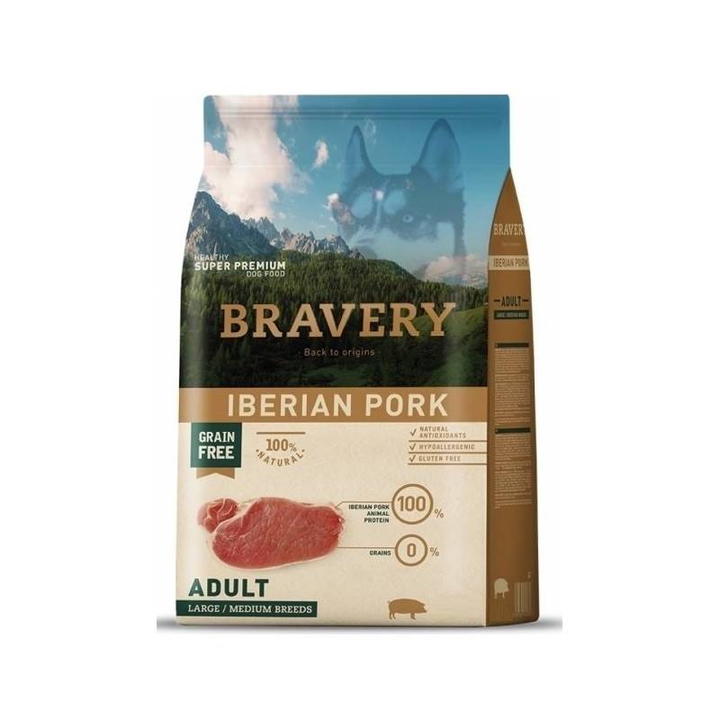 Obrázok Bravery dog ADULT Large / Medium pork 12kg