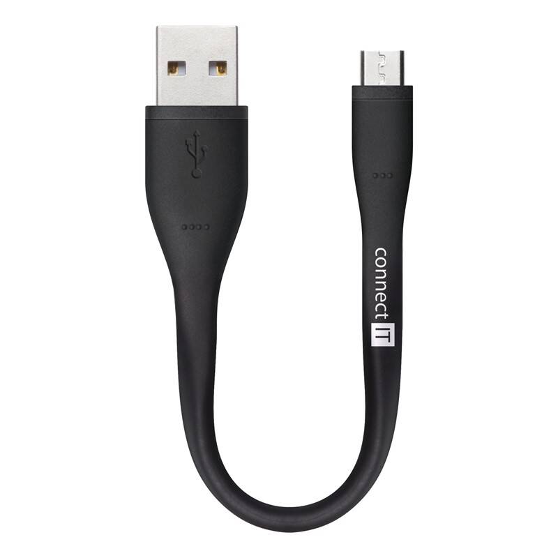 Kábel Connect IT Wirez USB/micro USB, 13 cm (CI-947) čierny
