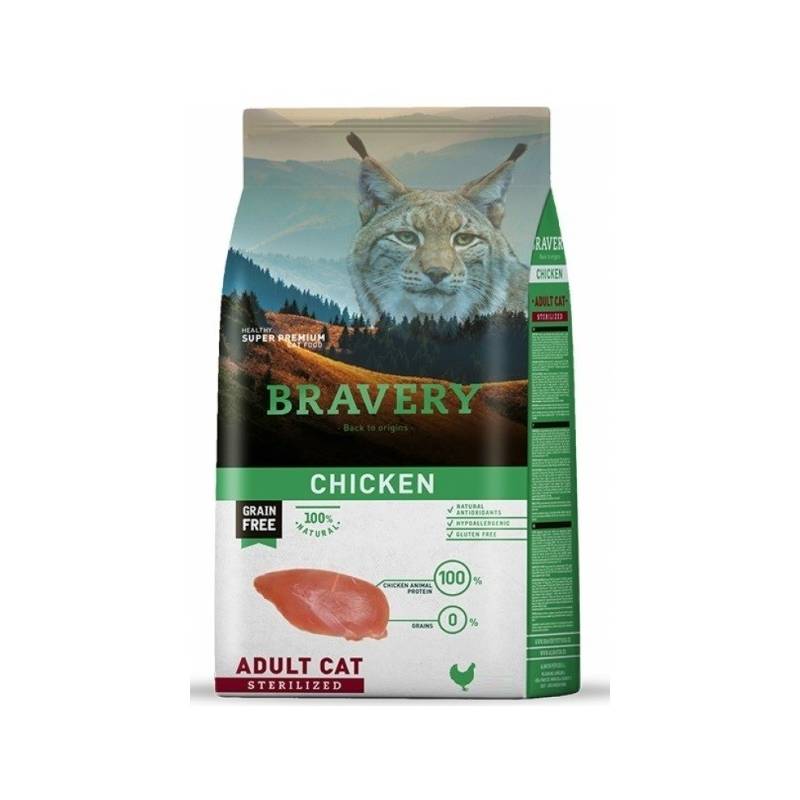 Obrázok Bravery cat STERILIZED chicken 7kg