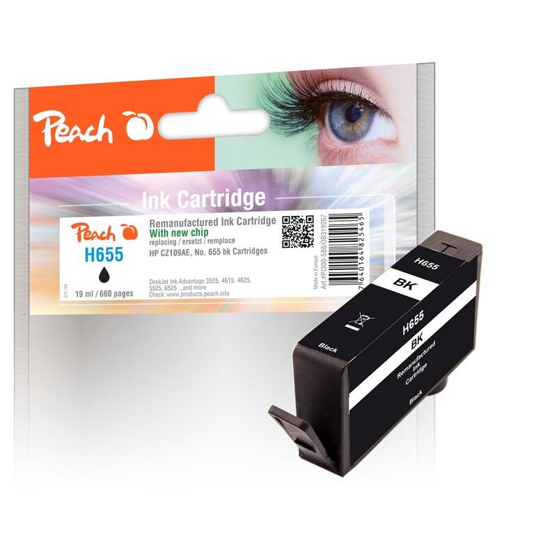 Cartridge Peach HP 655,665 strán, kompatibilný (319267) čierna