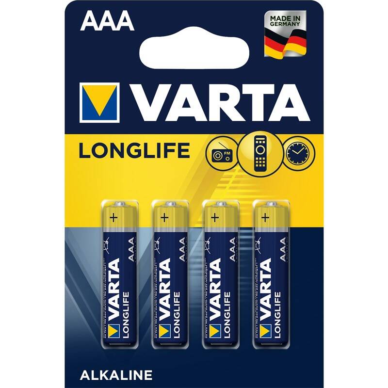 Batéria alkalická Varta Longlife AAA, LR03, blister 4 ks (4103101414)
