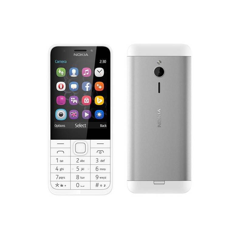 Mobilný telefón Nokia 230 Dual SIM (A00026951) strieborný/biely