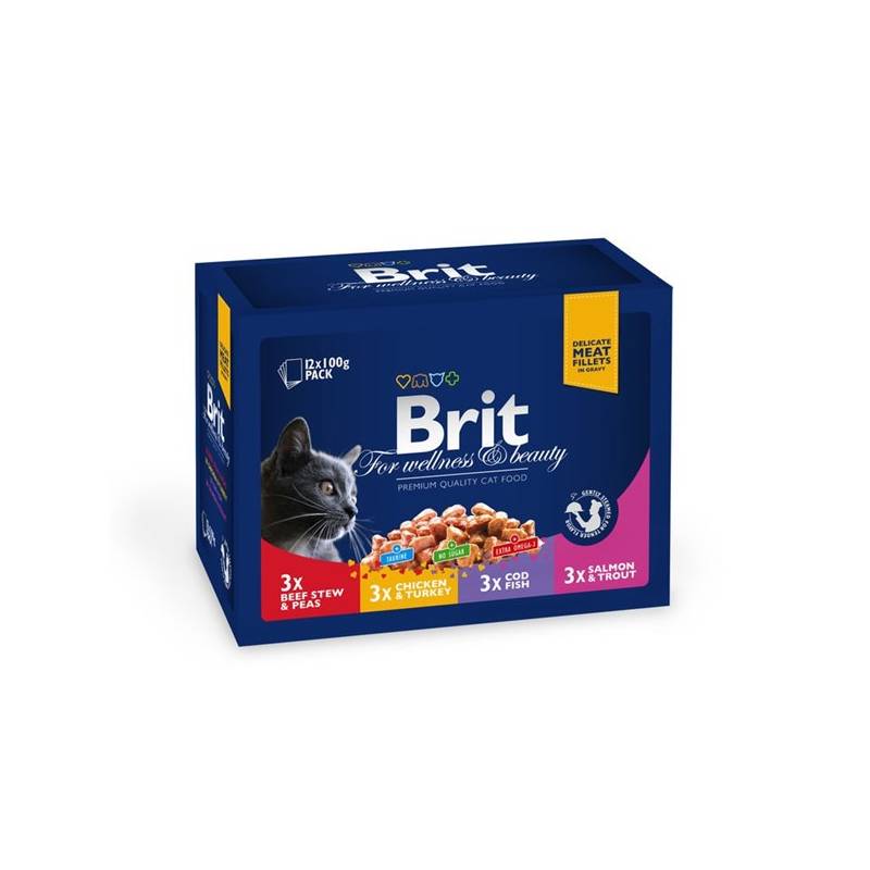 Obrázok Brit Premium Cat kapsa Family Plate 1200g (12x100g)