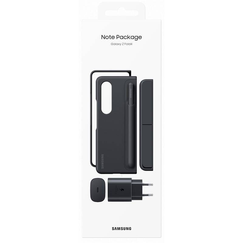 Obrázok EF-OF93KKBE Samsung Kožený Flip Kryt + Pen + 25W Travel Adapter pro Galaxy Z Fold 4 Black