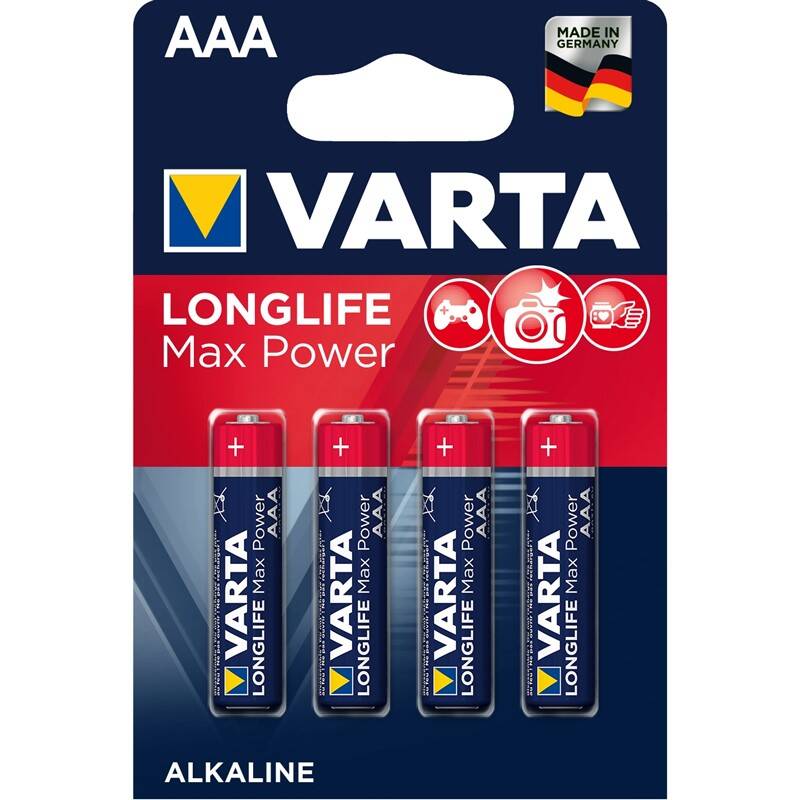 Batéria alkalická Varta Longlife Max Power AAA, LR03, blister 4ks (4703101404)
