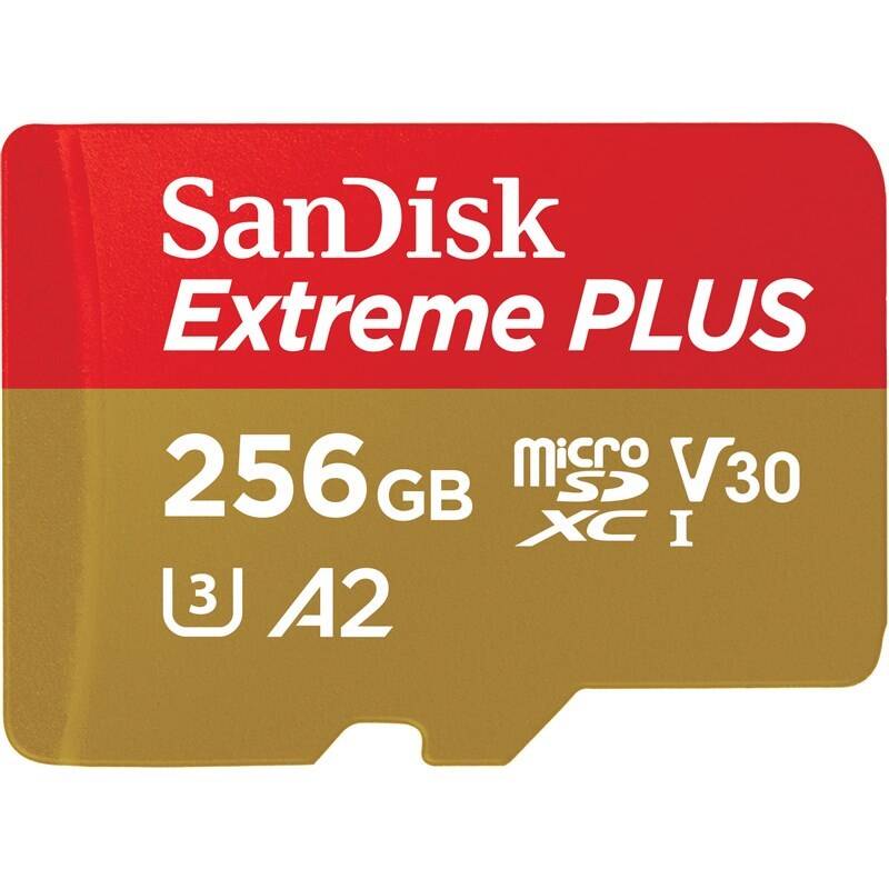 Pamäťová karta SanDisk Micro SDXC Extreme Plus 256GB UHS-I U3 (200R/140W) + adaptér (SDSQXBD-256G-GN6MA)
