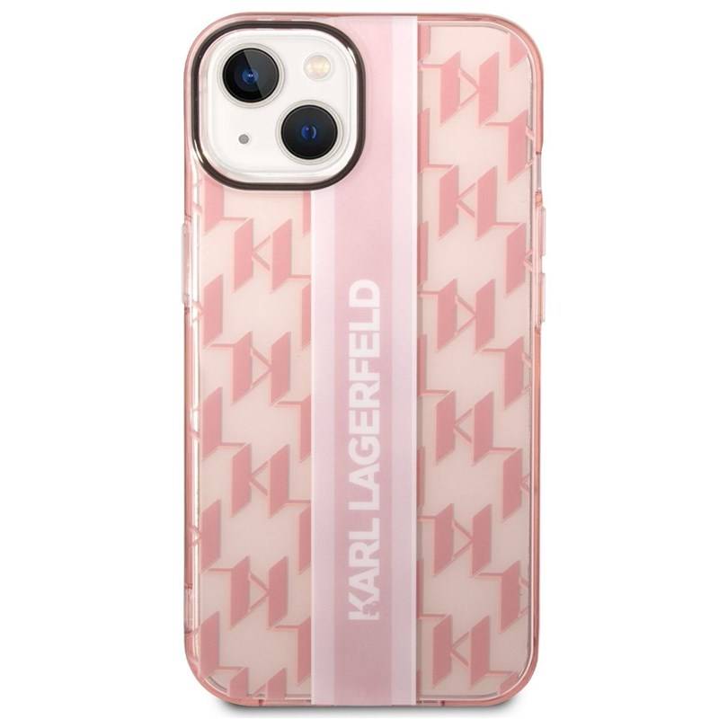 Obrázok Karl Lagerfeld Monogram Vertical Stripe Zadní Kryt pro iPhone 14 Plus Pink