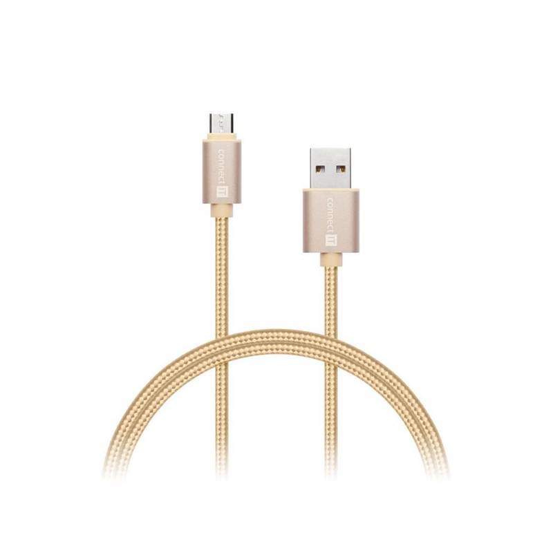 Obrázok CONNECT IT Wirez Premium Metallic micro USB 1m gold (CI-966)