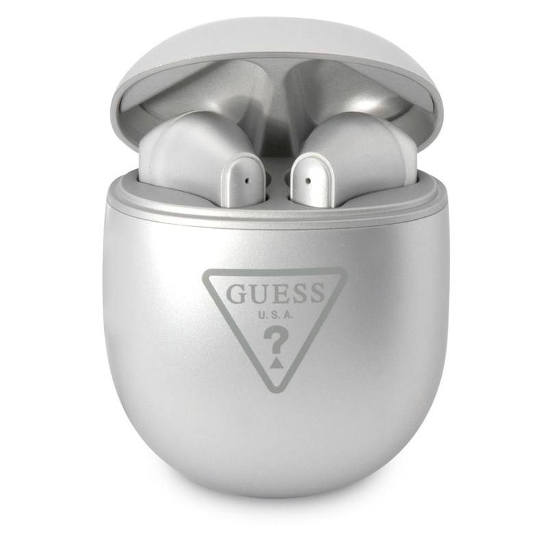 Obrázok Guess True Wireless Triangle Logo BT5.2 4H Stereo (GUTWST82TRS) strieborná